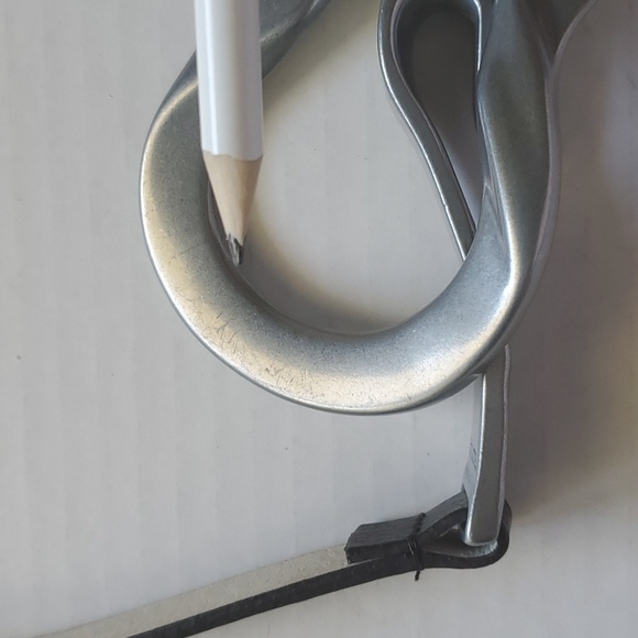 Chico's Belt Black Genuine Leather Slide Adjustable Silver Tone Hook Buckle S/M - Picture 8 of 9